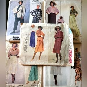 Bundle of 5 vintage sewing Patterns - 80's